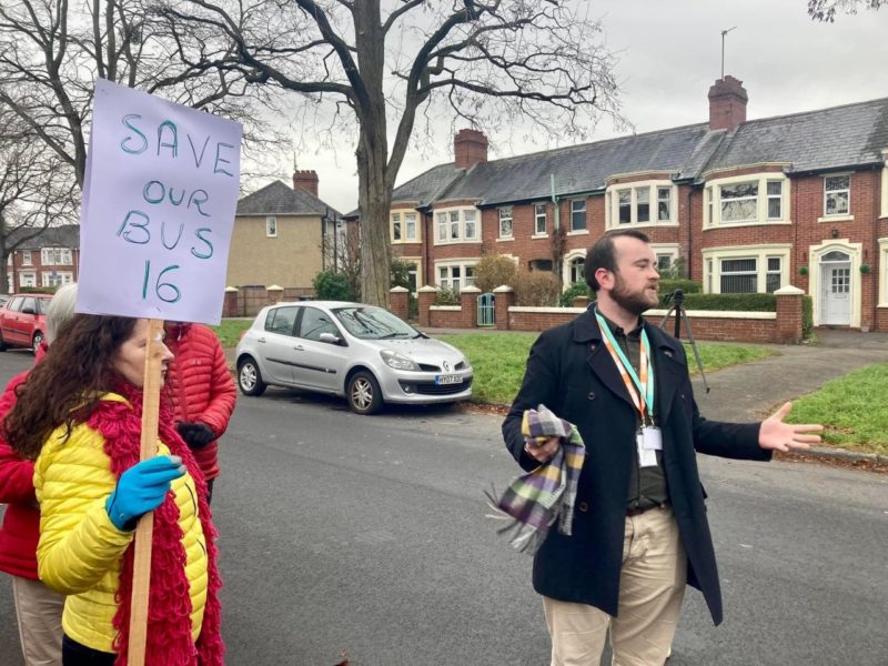 County Cllr Brad Baines (Isis) addresses protestors